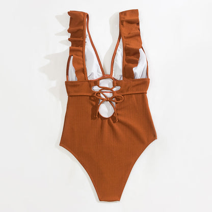 Eén-Delig Badpak - LuxeWave - Ruffle Design - Push-Up Ondersteuning