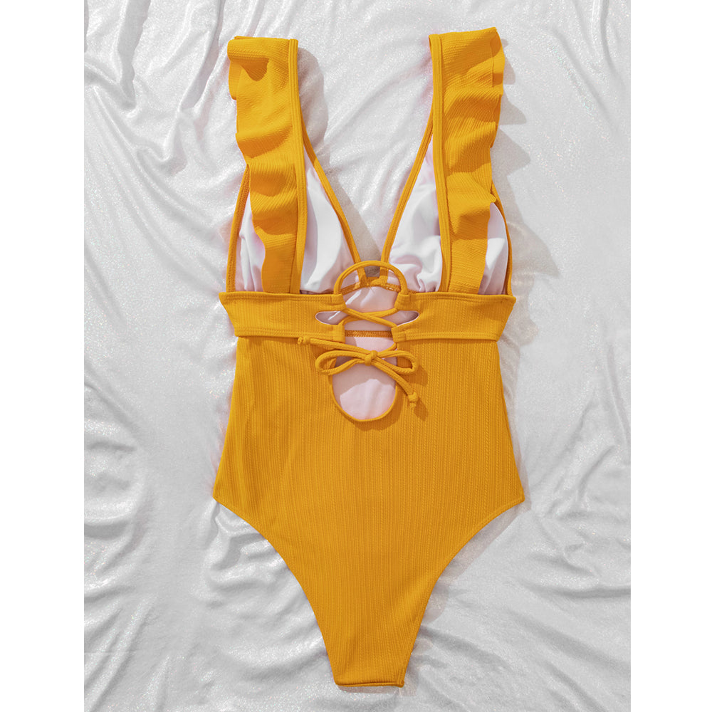 Eén-Delig Badpak - LuxeWave - Ruffle Design - Push-Up Ondersteuning