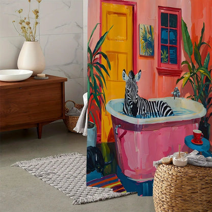 Douchegordijn - TropiDecor - Waterdichte Design - Zebra Print