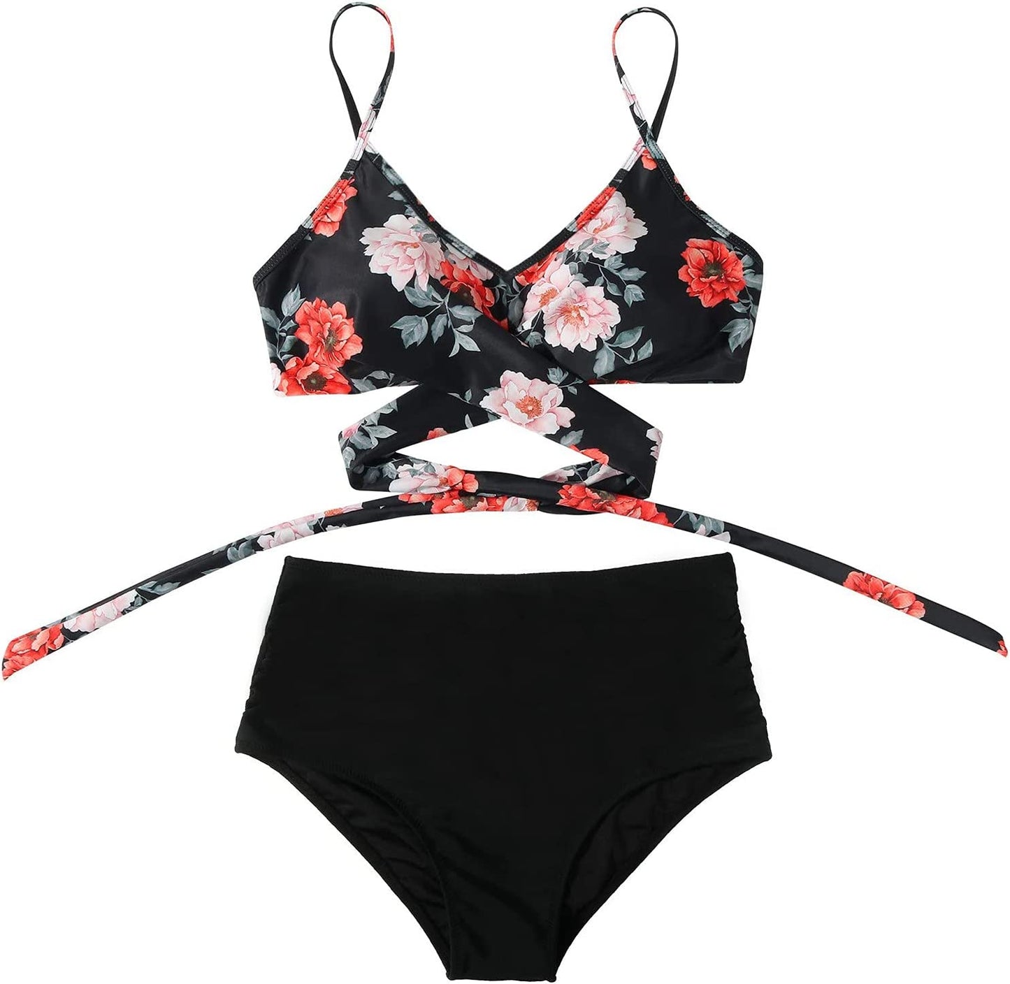 Bikiniset - SunGlow - Hoge Taille - Kleurrijk Ontwerp