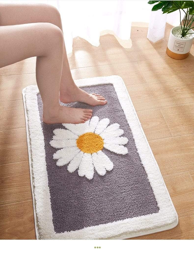 Antislip Mat - GripBloom - Madelief Patroon - Machine Wasbaar