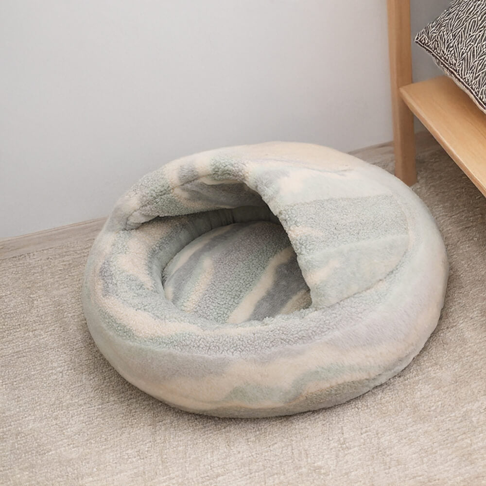 Huisdierbed - LuxePaws - Marmergestreept - Gezellige Pluche Comfort