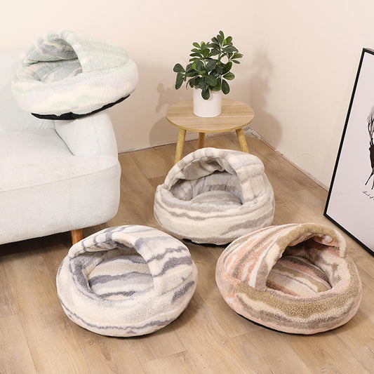 Huisdierbed - LuxePaws - Marmergestreept - Gezellige Pluche Comfort
