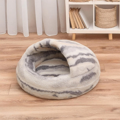 Huisdierbed - LuxePaws - Marmergestreept - Gezellige Pluche Comfort