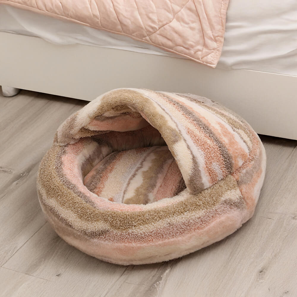 Huisdierbed - LuxePaws - Marmergestreept - Gezellige Pluche Comfort
