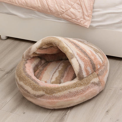 Huisdierbed - LuxePaws - Marmergestreept - Gezellige Pluche Comfort