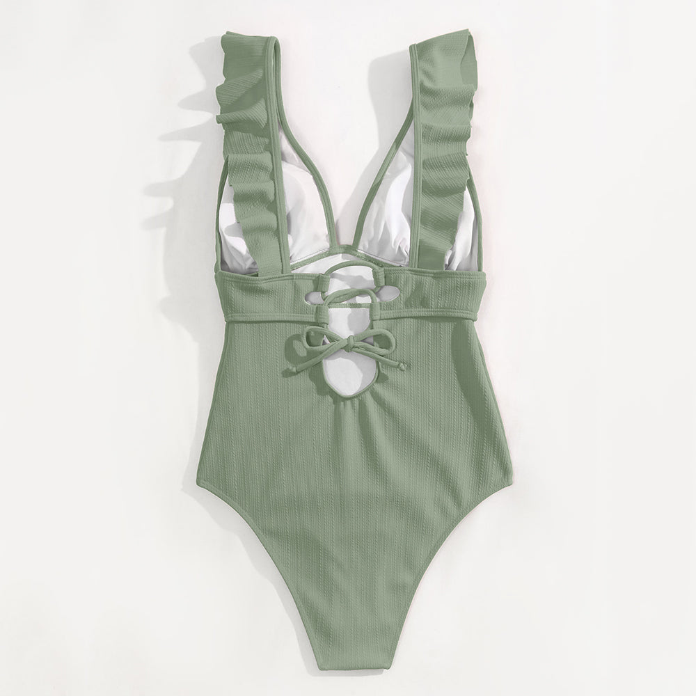Eén-Delig Badpak - LuxeWave - Ruffle Design - Push-Up Ondersteuning
