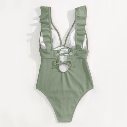 Eén-Delig Badpak - LuxeWave - Ruffle Design - Push-Up Ondersteuning
