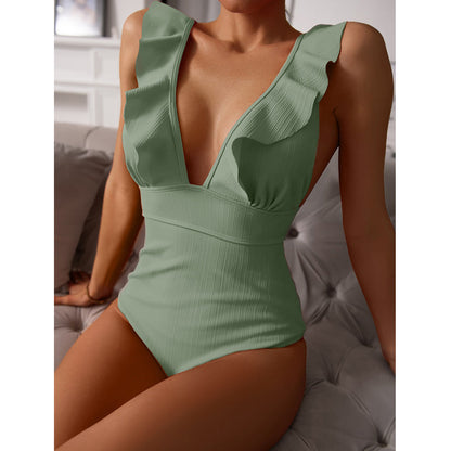 Eén-Delig Badpak - LuxeWave - Ruffle Design - Push-Up Ondersteuning