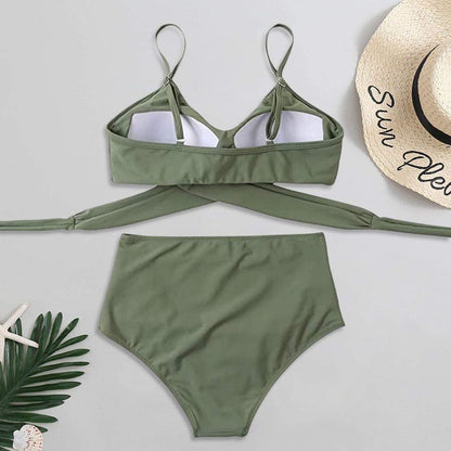 Bikiniset - SunGlow - Hoge Taille - Kleurrijk Ontwerp