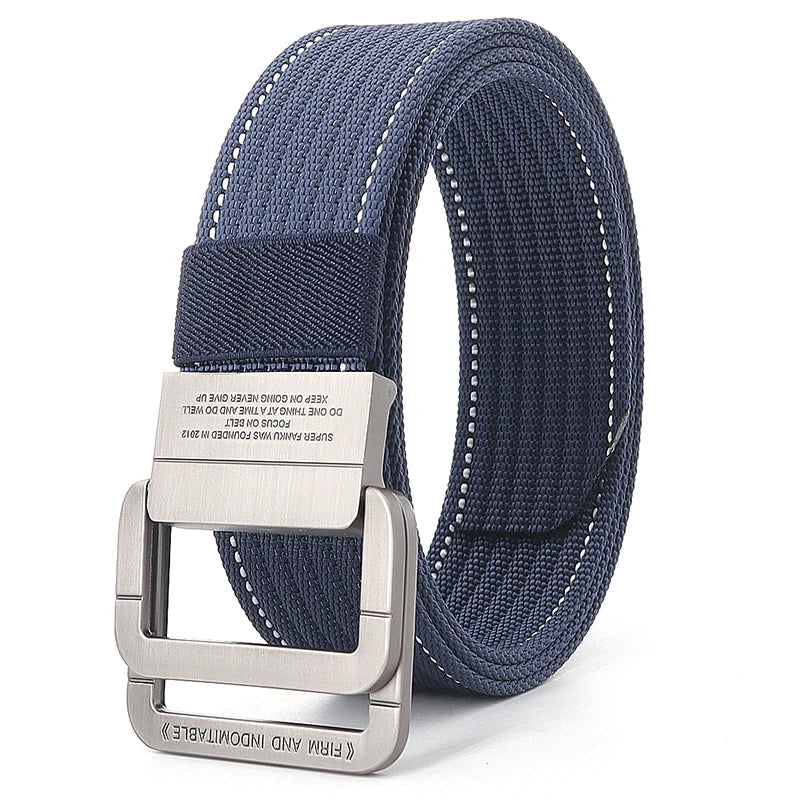 Canvas Riem - TrendBelt - Dubbele Metalen Gesp - Gestreept Design