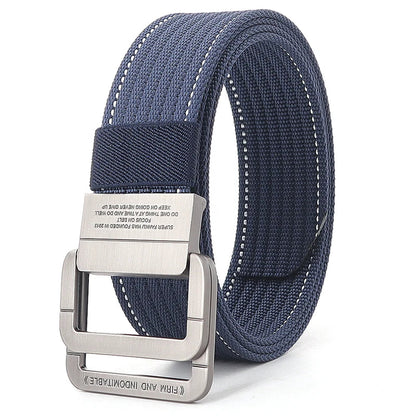 Canvas Riem - TrendBelt - Dubbele Metalen Gesp - Gestreept Design