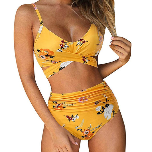 Bikiniset - SunGlow - Hoge Taille - Kleurrijk Ontwerp