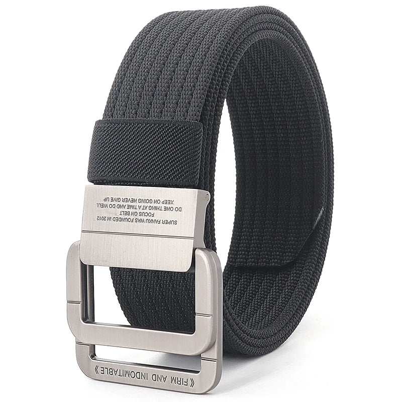 Canvas Riem - TrendBelt - Dubbele Metalen Gesp - Gestreept Design