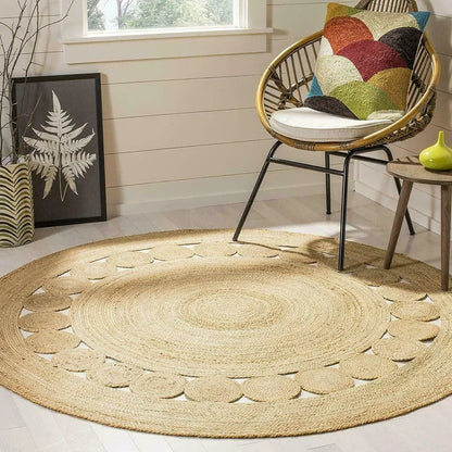 Vloerkleed - EcoStyle - Natuurlijke Jute - Omkeerbaar Design