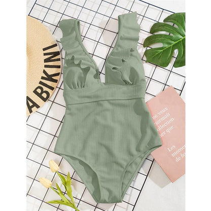 Eén-Delig Badpak - LuxeWave - Ruffle Design - Push-Up Ondersteuning