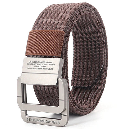 Canvas Riem - TrendBelt - Dubbele Metalen Gesp - Gestreept Design