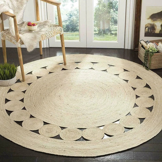 Vloerkleed - EcoStyle - Natuurlijke Jute - Omkeerbaar Design