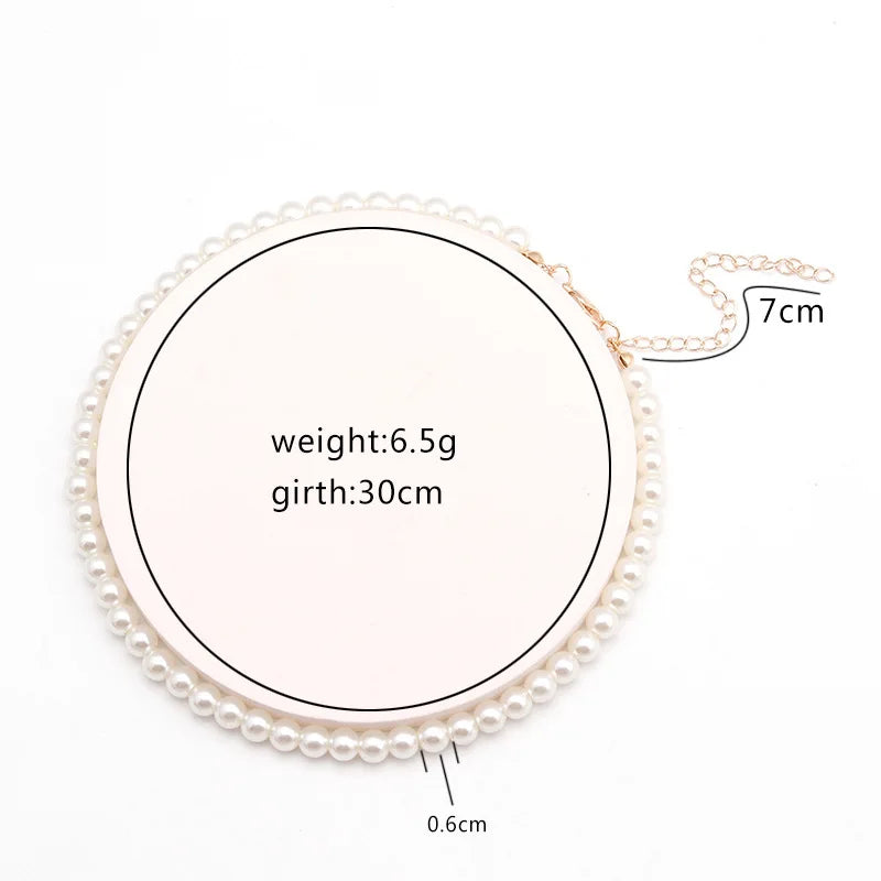 Halsketting - PearlEssence - Imitatie Zoetwater - Elegante Ketting