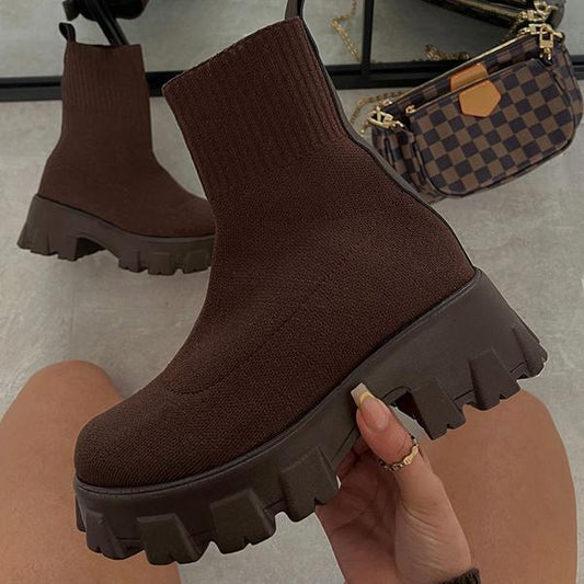 Enkellaarsjes - CozyStep - Gebreide Comfort - Stijlvolle Winter
