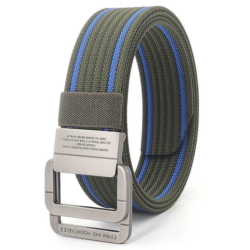 Canvas Riem - TrendBelt - Dubbele Metalen Gesp - Gestreept Design