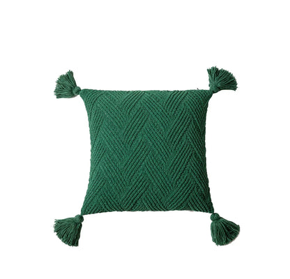 Kussenhoes - PlushSoft - Chenille Stof - Nordic Pompons