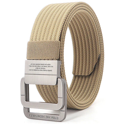 Canvas Riem - TrendBelt - Dubbele Metalen Gesp - Gestreept Design