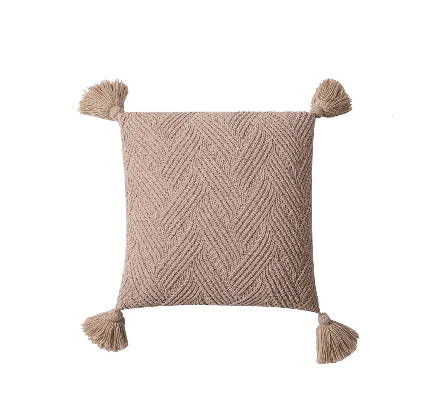 Kussenhoes - PlushSoft - Chenille Stof - Nordic Pompons