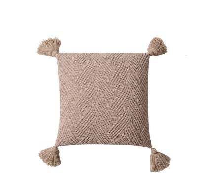 Kussenhoes - PlushSoft - Chenille Stof - Nordic Pompons