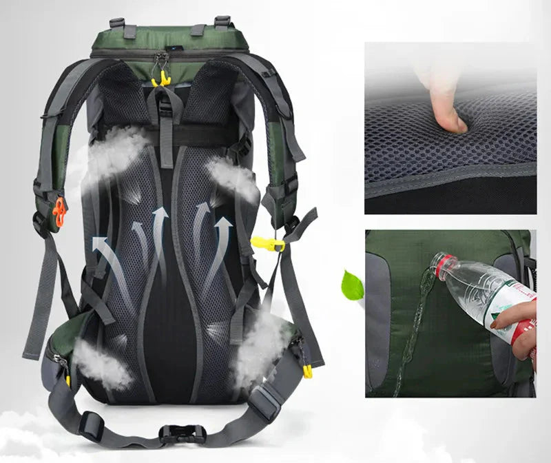 Waterdichte Rugzak - TrekPro - 60L Capaciteit - Ideaal voor Buitenavonturen