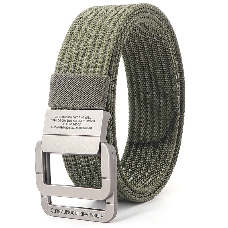 Canvas Riem - TrendBelt - Dubbele Metalen Gesp - Gestreept Design