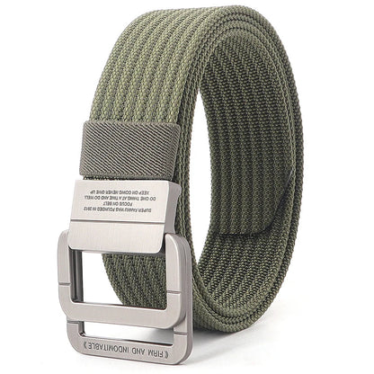 Canvas Riem - TrendBelt - Dubbele Metalen Gesp - Gestreept Design