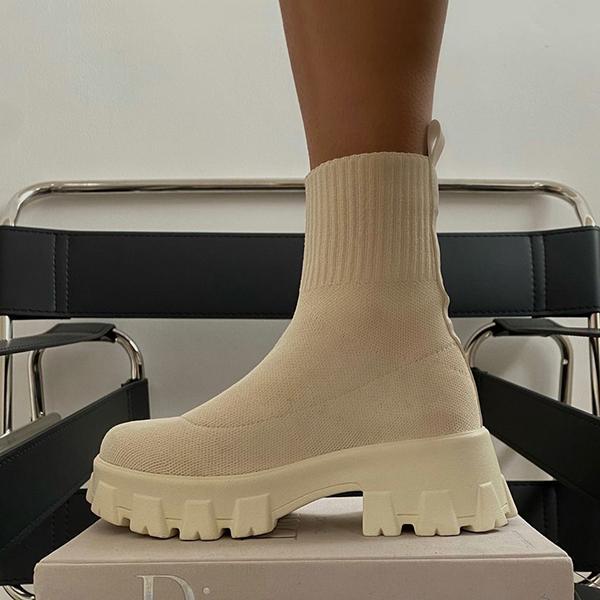 Enkellaarsjes - CozyStep - Gebreide Comfort - Stijlvolle Winter