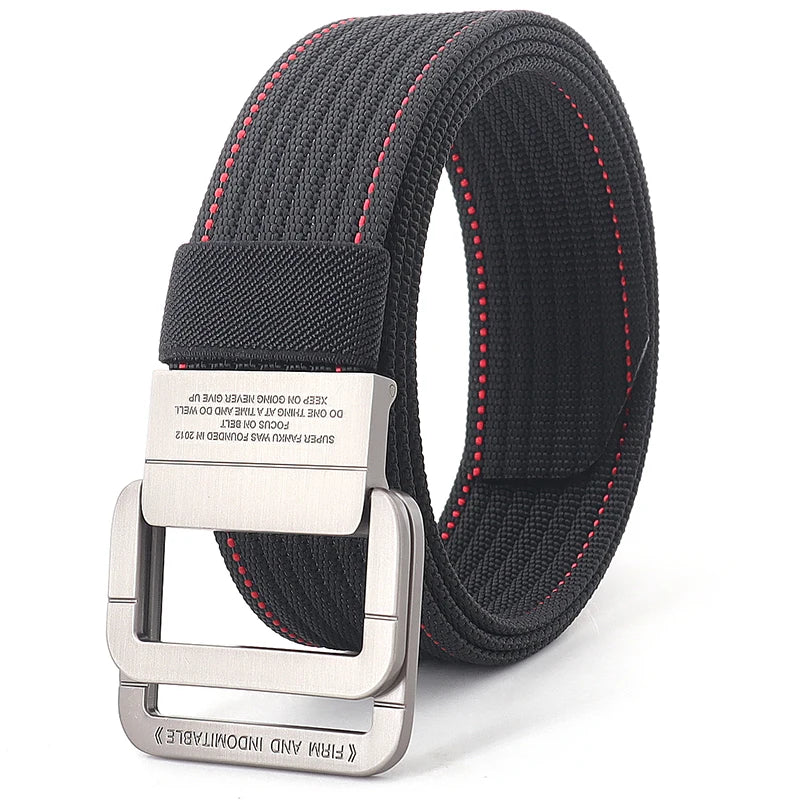 Canvas Riem - TrendBelt - Dubbele Metalen Gesp - Gestreept Design