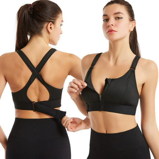 Sportbh - PowerFit - Voorzijde Rits Design - Criss-Cross Ondersteuning