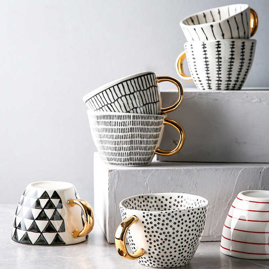 Keramische Mokken - Artistry - Handbeschilderd Design - Geometrische Patronen