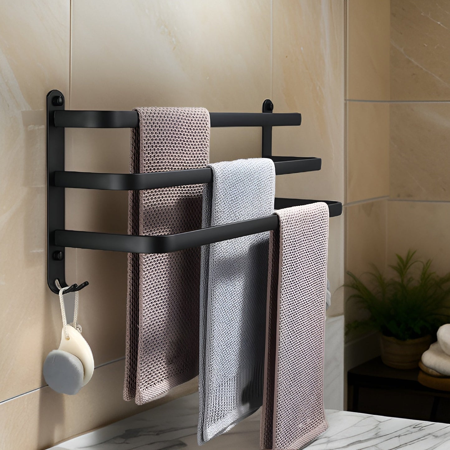 Handdoekhouder - HangEase - Ruimtebesparend Design - Badkamer Organizer