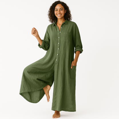 Jumpsuit - EleganceFit - V-Hals Design - Verstelbare Taille