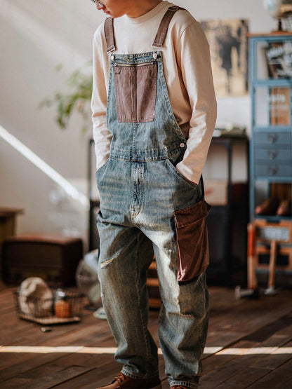 Denim Tuinbroek - RetroFit - Contrastkleur - Casual Design