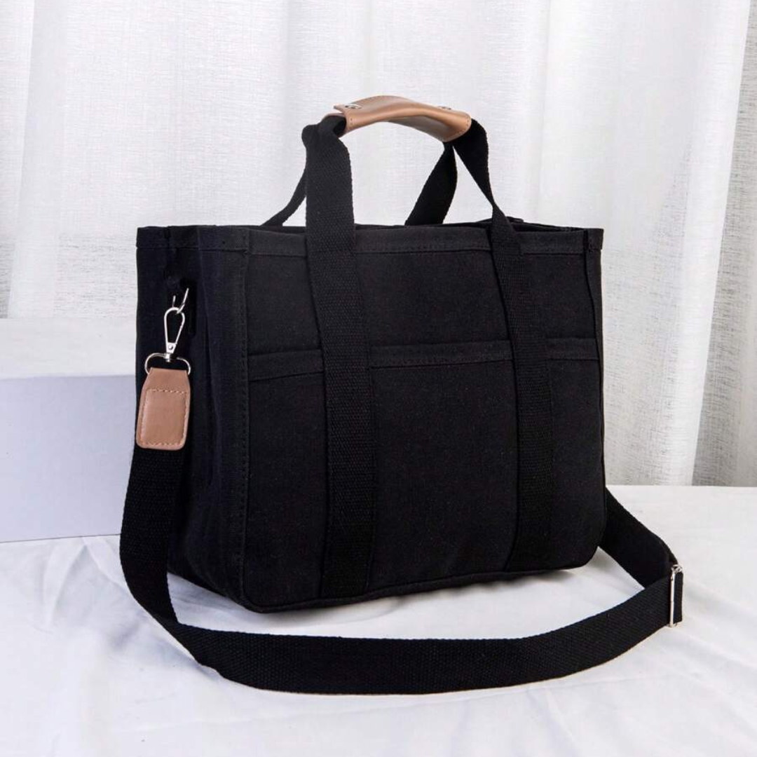 Canvas Tas - TrendTote - Multi-Pocket Design - Verstelbare Strap