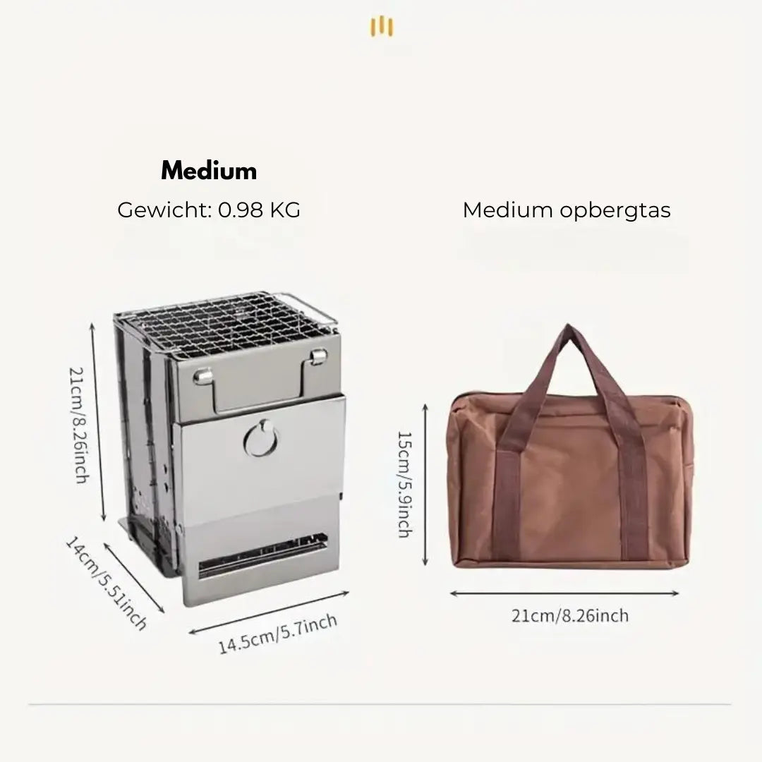 Kampvuurkachel - FireMax - Opvouwbaar Ontwerp - Draagbaar Koken