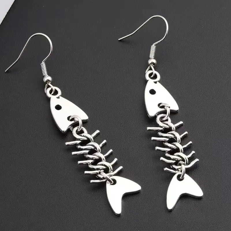 Oorbellen - EleganceGem - Visgraat Design - Antiek Zilver