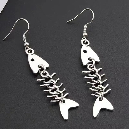 Oorbellen - EleganceGem - Visgraat Design - Antiek Zilver