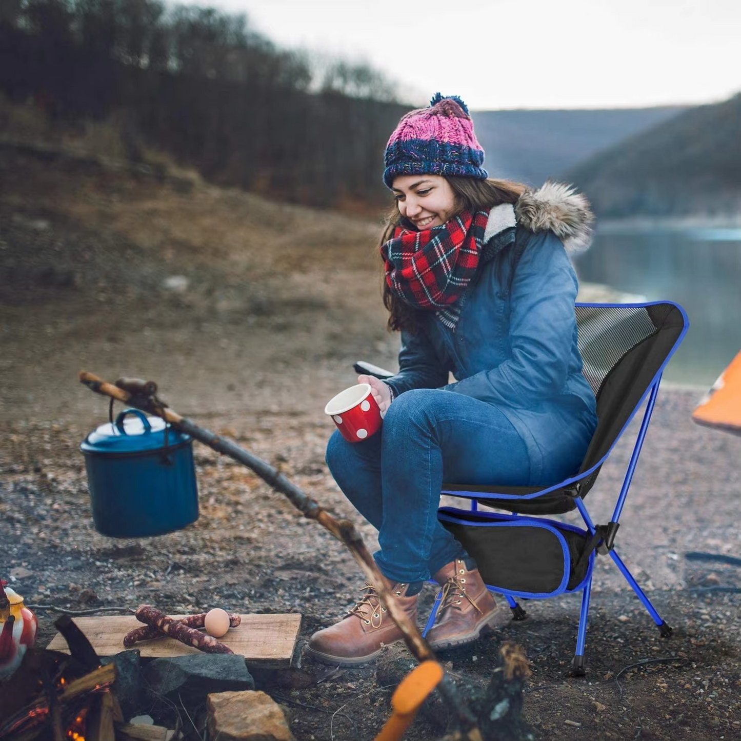 Campingstoel - FlexiSeat - Lichtgewicht Vouwbaar - Compact Comfort