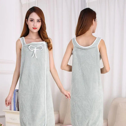 Badjas - SoftTouch - Koraal Fleece - Off-Shoulder Design