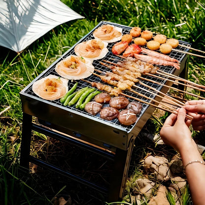 Draagbare Vouwbarbecue - GrillMax - Rookloos Ontwerp - Buiten Koken