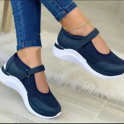 Dames Comfort Instappers - Flexina - Lichtgewicht Wandelschoenen - Ademend Slip-On Design