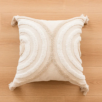 Boho Kussenhoes - Tazzura - Zachte Katoenen Stof - Decoratief Kwastjesontwerp