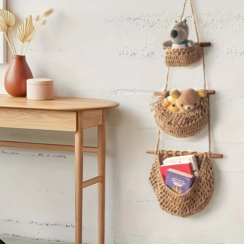 Hanging Mand - OrganizeMax - Handgeweven Jute - Keukenopslag