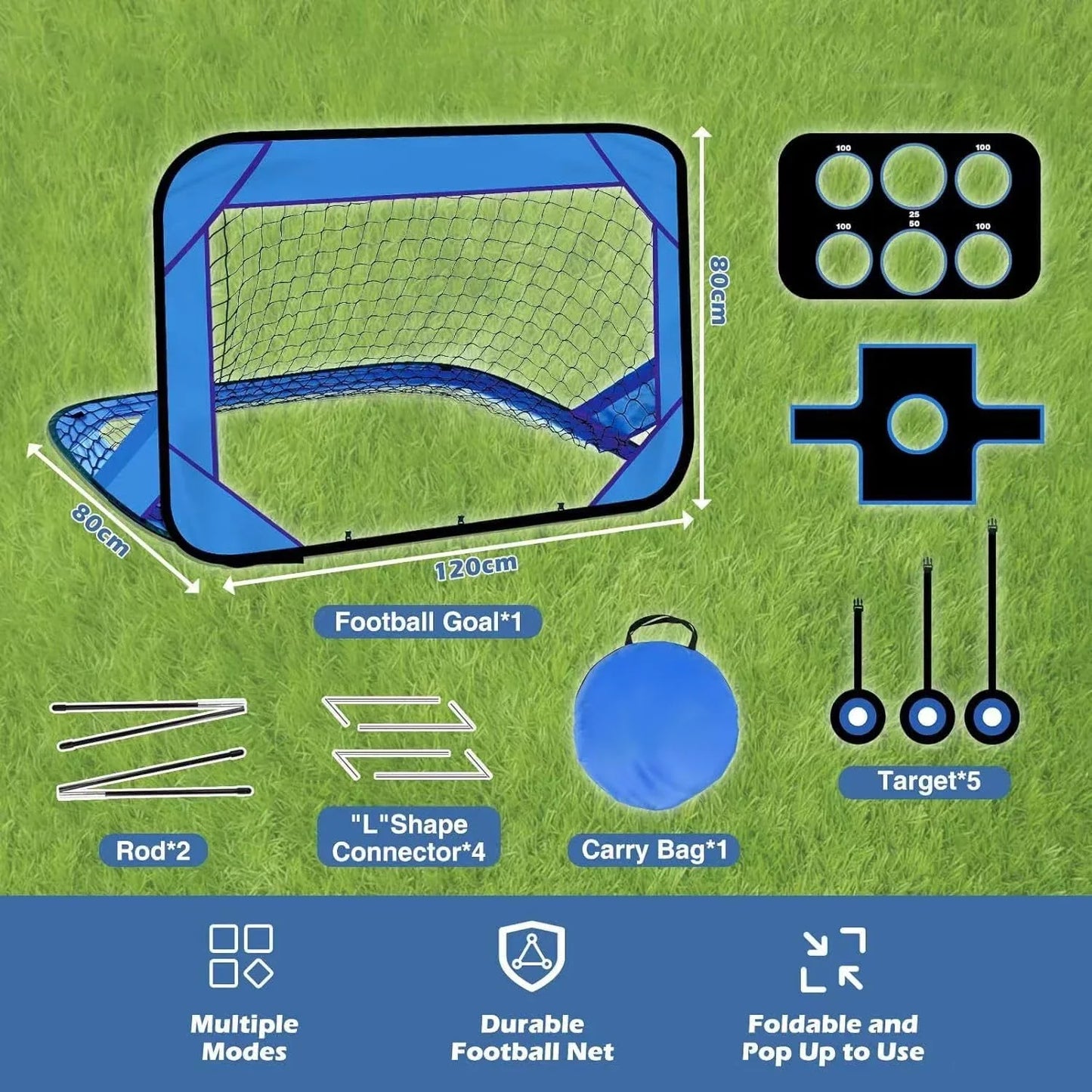 Opvouwbaar Voetbaldoel - PlayMax - Kinder Sport - Draagbaar Ontwerp     4o mini